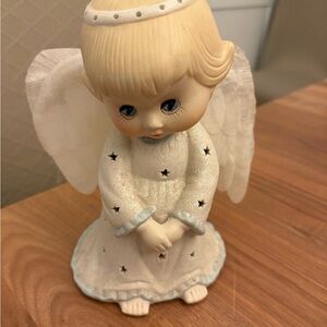 Precious Moments Angel Figurine with White and Cream Details
